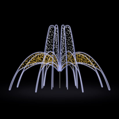Светодиодный фонтан для площади "Скайлайн" 5 х 8 м Теплый белый/белый