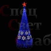 Уличная ель светодиодная 6 м синяя