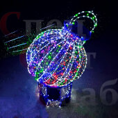 Световая фигура Елочный шар "Шапито" на подставке высота 1.5м