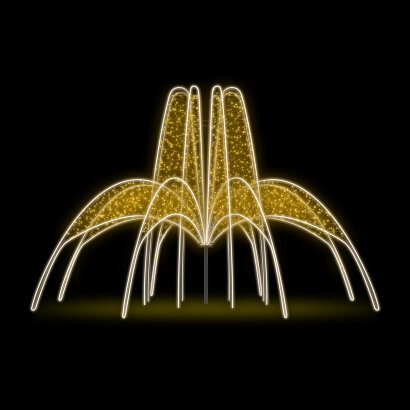 Светодиодный фонтан для площади "Скайлайн" 5 х 8 м Теплый белый